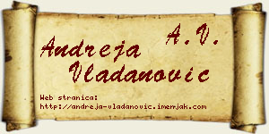 Andreja Vladanović vizit kartica